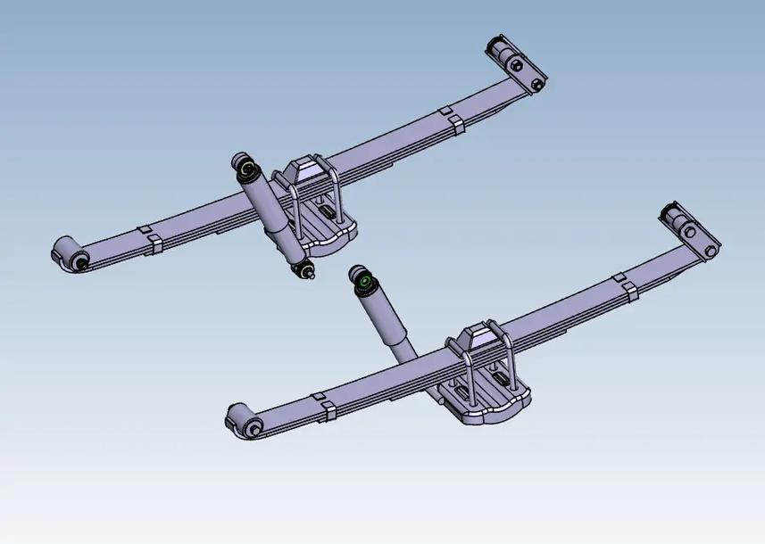 小貨車懸架鋼板彈簧二維 三維圖catia#機械設計 #汽車設